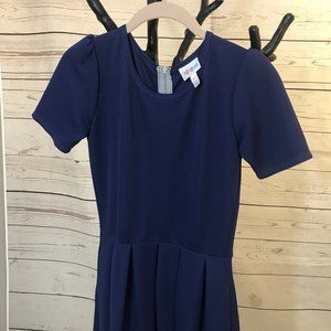 Navy Lularoe Amelia, Silver back-zip, XS